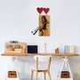 Wallity Banksy - 18 Escultura de pared de madera y metal Nogal y Negro